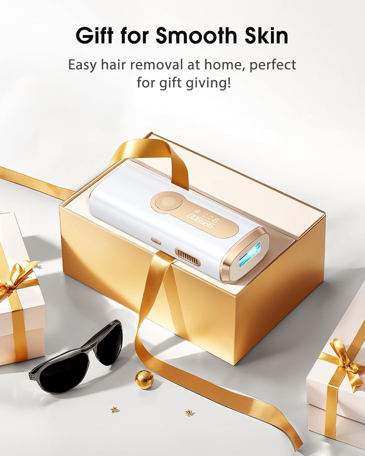 Laser Hair Removal, IPL Hair Removal with Ice-Cooling System for Nearly Painless & Long-Lasting Result, Safe At-Home Hair Remover Device for Armpits Back Legs Arms Face Bikini Line
